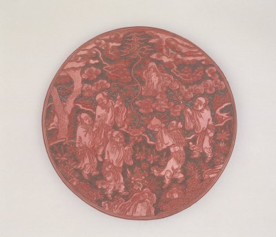 图片[2]-Carved red round box of five old people’s birthday pictures-China Archive